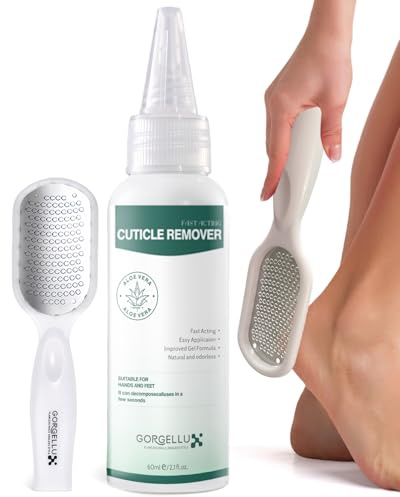 ABOKIM Gorgellux Callus Remover for Feet, Callus Remover Gel & Foot File Kit, Foot Callus Remover Gel Set for Dead Skin, Salon Pedicure Spa Kit, Callus Remover for Feet Gel, White