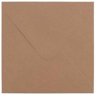 Florence Enveloppes 14 x 14 - Kraft - 100 pcs - 120 g/m² - Enveloppes Auto-Adhésives pour Faire Part de Mariage, Cartes Postales, Invitations, Cartes de Vœux