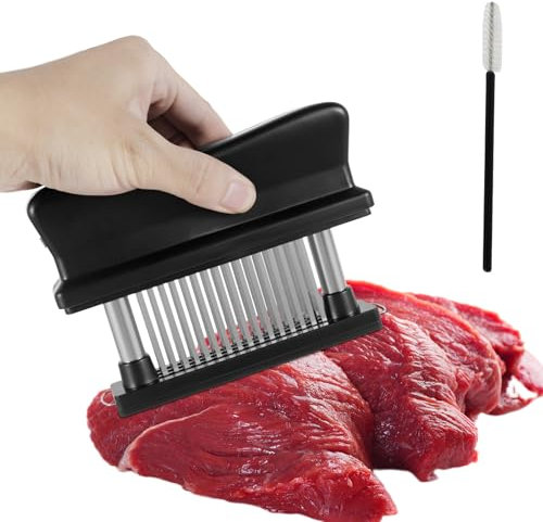 Meat Tenderizer Tool, 48 Needle Meat Steak Tenderisers Meat Smasher Meat Press, Hand Held Meat Tenderizer Needle Tool Stainless Steel Meat Tenderizer Kitchen Gadgets for Chicken Fish Pork Beef