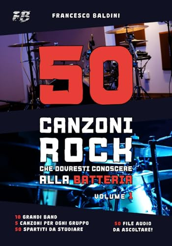 50 CANZONI ROCK CHE DOVRESTI CONOSCERE ALLA BATTERIA (Volume 1)