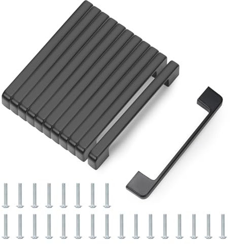 Luabue 12 Stück Schrankgriffe Schwarz Möbelgriffe 128mm lochabstand Küchengriffe schubladengriffe mit Schrauben Griffe für küchenschränke Küchen Schubladen Schrank Möbel