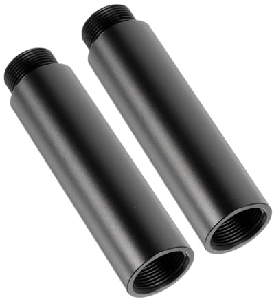 Mikrofonständer Verlängerungsrohr 5/8 Zoll Schwarz, 2 Stück | Aluminiumlegierung, Leicht und Stabil, Einfache Montage, zur Höhenanpassung des Ständers
