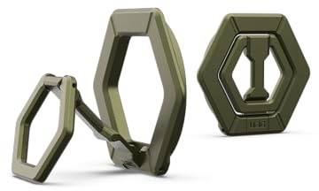 URBAN ARMOR GEAR UAG Magnetic Phone Ring Stand Compatible with MagSafe Magnet, Removable Metal Finger Ring Grip & 360 Rotation Adjustable Kickstand for iPhone 17, Galaxy S26, Olive Drab
