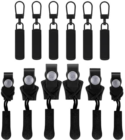 Glvomazty Abnehmbare Reißverschluss Zipper Reißverschluss Schieber Ersatz Reissverschluss Zipper Reparatur für Jacken, Rucksäcke, Koffer (Universal-Reißverschlusskopf 12PCS)