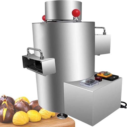 Qiang Descascaradora Automática Castañas 40 Kg/H Descascaradora Piel Castañas Separador Granos 16 Cuchillas,Velocidad Ajustable,para Procesamiento Castañas Descascaradoras Esenciales,220V
