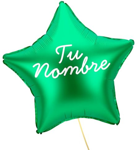 OH YEAH - Estrella PERSONALIZADA Verde 48 cm - Nombre Personalizado - Apto Helio - Globo Personalizado - Globo Foil Estrella Metalizado - Diseño Personalizado - ELIGE TU NOMBRE