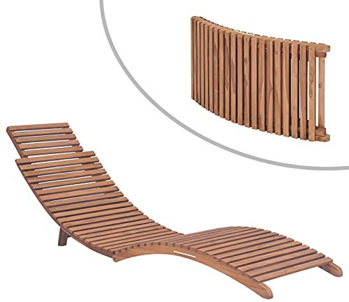 Xichuzi Sonnenliege Klappbar Massivholz Teak, Gartenliege, Liegestuhl, Sonnenstuhl, Sonneninsel Outdoor, Liegen, Gartenmöbel, Bäderliege, Relaxliege - 44666