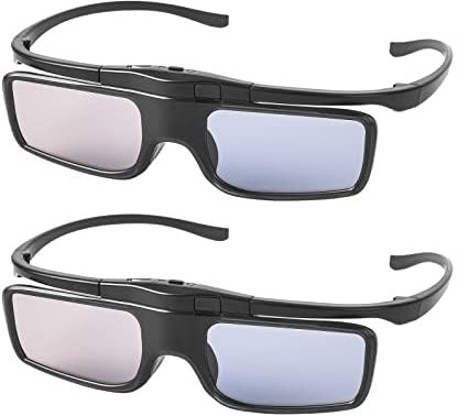 Occhiali RF 3D, ricaricabili, adatti per televisori e proiettori RF 3D, occhiali 3D, compatibili con TDG-BT500A, SSG-5100GB, AN3DG40, confezione da 2