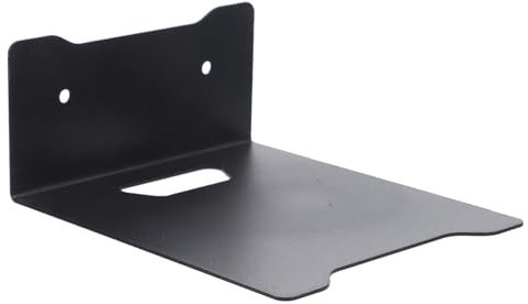 KONTONTY Metal Camera Wall Mount Bracket with Screw-free Installation, Small Black Wall Mounted Shelf for Projector, Router Storage, Home and Office Use