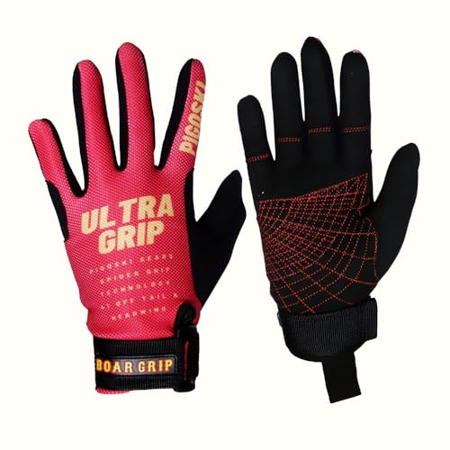 PIGOSKI Ultra Grip Lightweight Water Ski Gloves UV Protection Waterskiing Gloves for Men & Women — Anti Slip Grip