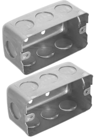 OUNONA 2pcs Sturdy Metal Surface Mounted Junction Box Standard Easy Install for Wall Switches Outlets