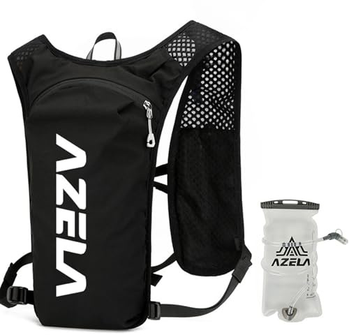 Gilet da corsa da donna e uomo, zaino da corsa regolabile, con borsa leggera da 1,5 l, adatto per escursioni all'aperto, gare in bicicletta, gilet da alpinismo, giubbotto da corsa