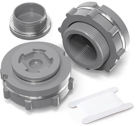 ERGAOBOY 2 Piezas de Accesorios de PVC BSP de 1 Pulgada para Tanques de Agua Negros, adaptadores con Tapones y Juntas para barriles de Lluvia, acuarios y estanques