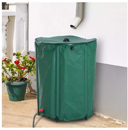Barile pieghevole per la pioggia, serbatoio portatile in PVC con cerniera per la raccolta dell'acqua piovana, ideale per giardino e cortile