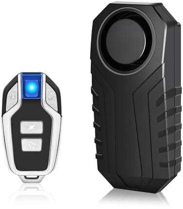 Cruxer Bike Alarm with Remote, Wireless Vibration Motion Sensor Motorbike Bicycle Alarm System,Anti-Theft Protection Loud 113dB Burglar Accessories for Mountain Bike