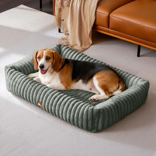 Upvilla Luxus Hundebett, Hundesofa, waschbarer Hundekorb, L Dunkelgrau