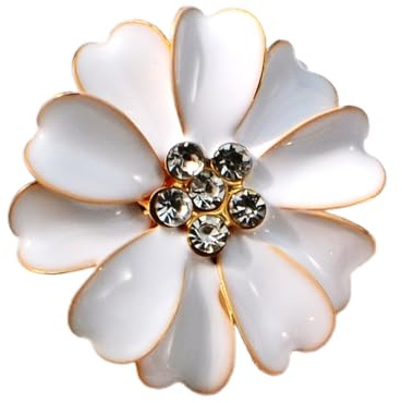 Fundas de botones para mujer, decoración de flores con clip de diamantes de imitación, fundas decorativas para botones, para coser jeans, vestidos, blusas, ropa, camisas