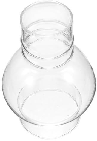 TOYANDONA Runder Lampenschirm Glas Winddicht Hochtemperaturbeständig für Öllampen Retro Stil Vielseitige Glasabdeckung