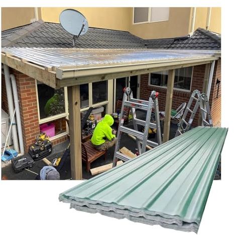 QWEASDF Clear Roofing Panel Corrugated,Easy to Bend FRP Daylighting Panels , UV Protection Roof Panels Storage Shed Roofing Cladding Panel, Easy to Roll,for Canopy Balcony(5pcs,0.9 * 0.5m/35 * 20in)