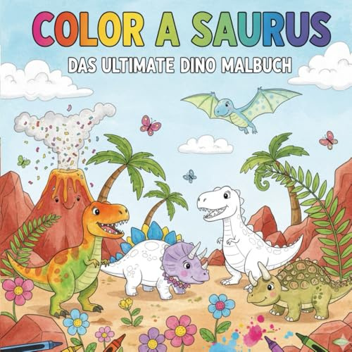Mega Dino Ausmalbuch für Kinder 6–10 – 70 detailreiche Dino-Szenen zum Ausmalen – T-Rex, Triceratops, Stegosaurus & mehr!