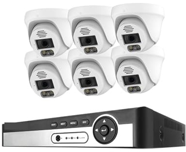 WAFOHSR Di Telecamere Sicurezza 8CH 8MP 5MP Kit Videosorveglianza Con Rilevamento Facciale Ai Audio Bidirezionale Set IP App Rilevamento Del Movimento(None,8CH NVR 6Pcs Cam 5MP)