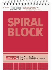 Brunnen 20 x Spiralnotizblock A6 kariert 50 Blatt