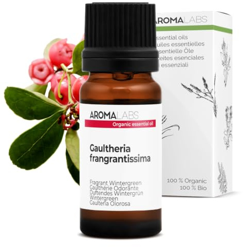 Gaulteria Odorante BIO (Gaultheria fragrantissima) - 10 mL - Aceite Esencial Quimiotipado y Certificado AB/Cosmos - Aroma Labs