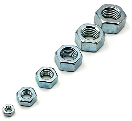 100 Stück Sechskantmutter DIN 934 / M5 / Material: verzinkt Güteklasse: 8 / Außensechskant Mutter