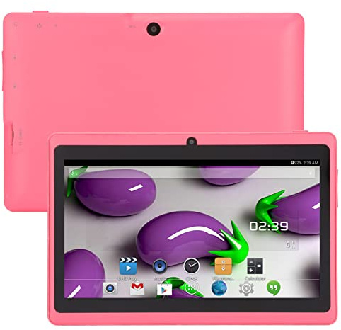 Q88 7in Kids Tablet for Android, with 8GB ROM, Safety Eye Protection Screen, Support Wi-Fi, Bluetooth, Dual Camera, Support Education, Gaming.(Pink)