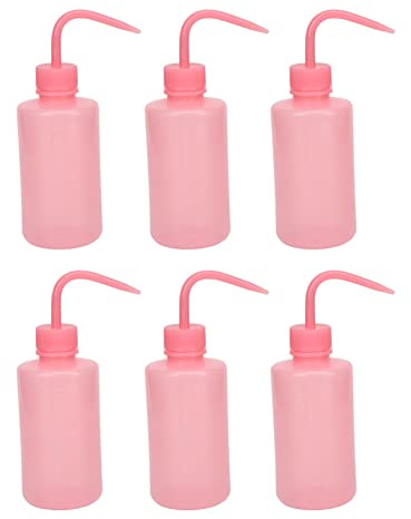 6pcs 250ml Tattoo Water Squirt Bottle Tattoo Wash Bottle Bottiglie di Lavaggio di Sicurezza in Plastica Squeeze Bottle Squirt Bottle Tattoo Bottle (Rosa)