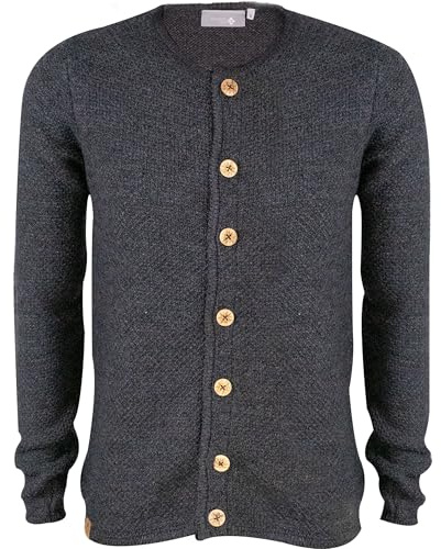 Bavarian Caps Herren Simmerl Strickjanker Jacke, grau, XL