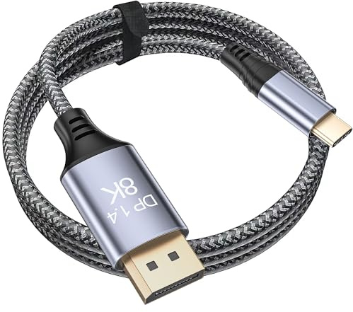 Siwket USB C auf DisplayPort Kabel 3M, 8K@60Hz 30Hz 4K@240Hz 144Hz HDR VRR Thunderbolt 4 3 DP1.4 Kabel kompatibel mit MacBook Pro Air M1 M2 iPad Pro Air 5 Surface Pro 8 Galaxy S23 S22 Ultra