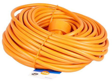 ITENSE - Verlängerungskabel, Verlängerungskabel – Verlängerungskabel 20 m – Intensität: 16 A – Kabel HO5VV-F – 2 x 1,5 mm² – Farbe: Orange – Verwendung im Freien – Länge: 20 m