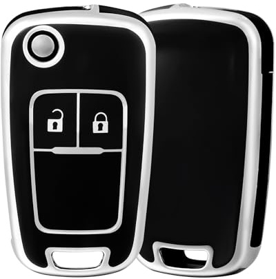 OFF WE GO Autoschlüssel Hülle für Opel Adam Astra j Corsa D/E Meriva Mokka | Schlüsselhülle Cover für Insignia A Zafira Meriva B Chevrolet Aveo Matiz Cruze Captiva Spark Trax Schlüssel Gehäuse 2 Tasten