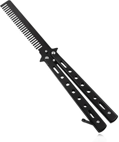 ZOKJSW Butterfly Kamm Faltbarer Taschenkamm Foldable Metal Comb Portable Butterfly Comb Edelstahlkamm for Hair Barber Comb Hair Styling Accessories