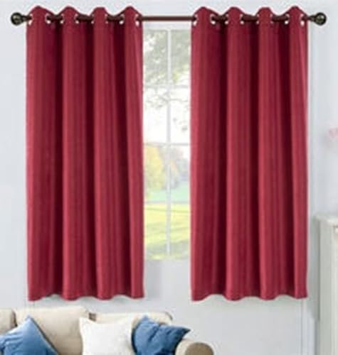 Beydodo Vorhänge Verdunklung mit Ösen 107x160CM, Rot Gardinen Blickdicht 2er Set Leinenoptik Modern Einfach Verdunkelungsvorhang Kinderzimmer Schlafzimmer Wohnzimmer