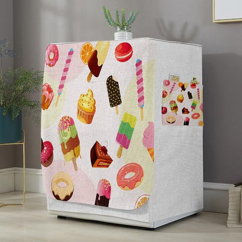 Highdi Housse de Protection pour Machine à Laver, Chargement Frontal Housse La Poussière avec Ouverture Frontale pour Linge Domestique (Capacité S 6~7.5KG,Glace 3)