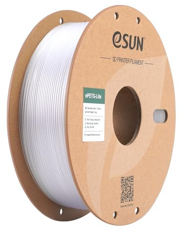 eSUN PETG Filament 1.75mm, hohe Zähigkeit PETG Filament, 1KG Spule (2.2 LBS) 3D-Druck Filament für 3D-Drucker, Natürlich