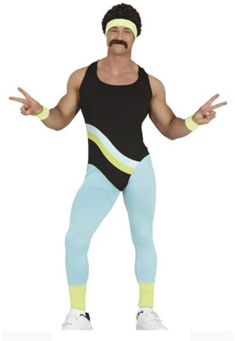 Horror-Shop 80er Jahre Gymnastik-Aerobic Anzug für Männer M / 48-50