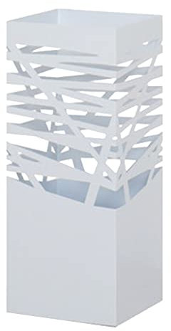 GZSLKSCD - Paragüero Cuadrado de Metal, Organizador para Puerta de Entrada, Ahorra Espacio y Sirve para Guardar Paraguas, Bastones y Papel de Regalo (Blanco, 20 x 20 x 49 cm)
