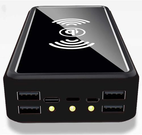 KhUkhu Power Bank Wireless 3 in 1 da 5000 mAh, Power Bank Magnetico Wireless da 15 W, Caricabatterie Portatile Wireless Compatibile con iPhone 12/13/Mini/Pro/Pro Max,Nero