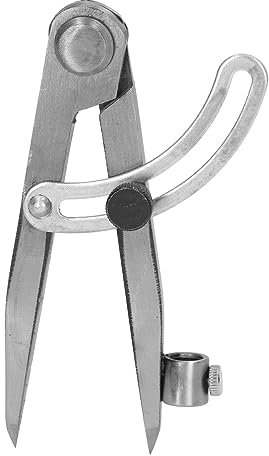 Compass Scriber Locking Wing Divider Woodworking Metal Scribe Tool Drawing Circles with Pencil Holder 125mm