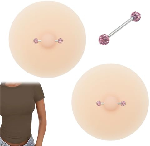 Cache-tétons pour femme avec piercing, cache-tétons percés, coussinets en silicone réutilisables avec piercing, imperméables, confortables, invisibles