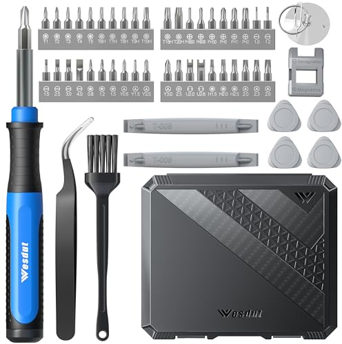 Wesdut 52in1 Small Precision Screwdriver Set with torx, Mini Screw Driver Set, Magnetic Repair Tool Kit for Phone, Computer, Laptop, PS4 PS5, Xbox, Switch, Eyeglasses, Watch, Electronic, Gifts for Men