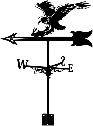 MWAYOYTE Girouette en métal pour extérieur, indicateur de Direction du Vent, de Vitesse et de Direction avec revêtement antirouille pour décoration de Jardin et de terrasse