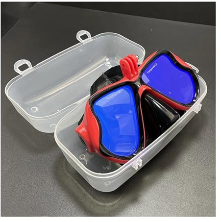 Dykmasker Simmask Bekväm silikonspegelsimmask med kamerafäste för GoPro-dykglasögon för vuxna(Red 2)