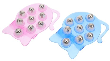 Abaodam Katzenförmiges Massagegerät und Schmerzlinderung der Durchblutung mit 9 Stahlkugeln 2 Stück Pvc Pom Material mit Handlichem Design für Nacken und Bauch
