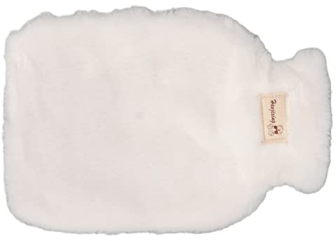 CHICIRIS Botella de Agua Caliente con Funda de Felpa Lavable, Bolsa de Agua Caliente de Mano de 1000 Ml para Comodidad y Relajación en Casa (WHITE)