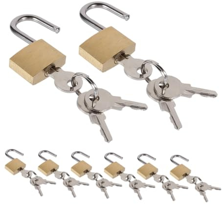 Ipetboom Juego de 8 Candados Pequeños de Latón de 20 MM con 24 Llaves Candados de Viaje para Equipaje Mochila Buzón y Taquilla Resistentes Intemperie y Compactos para Seguridad