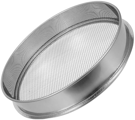 Toyvian Tamis à Terre Rond en Acier Inoxydable, Maille 4 MM à Gros Trous, pour Sable, Terre et Plantes Miniatures, Outil de Tamisage Manuel